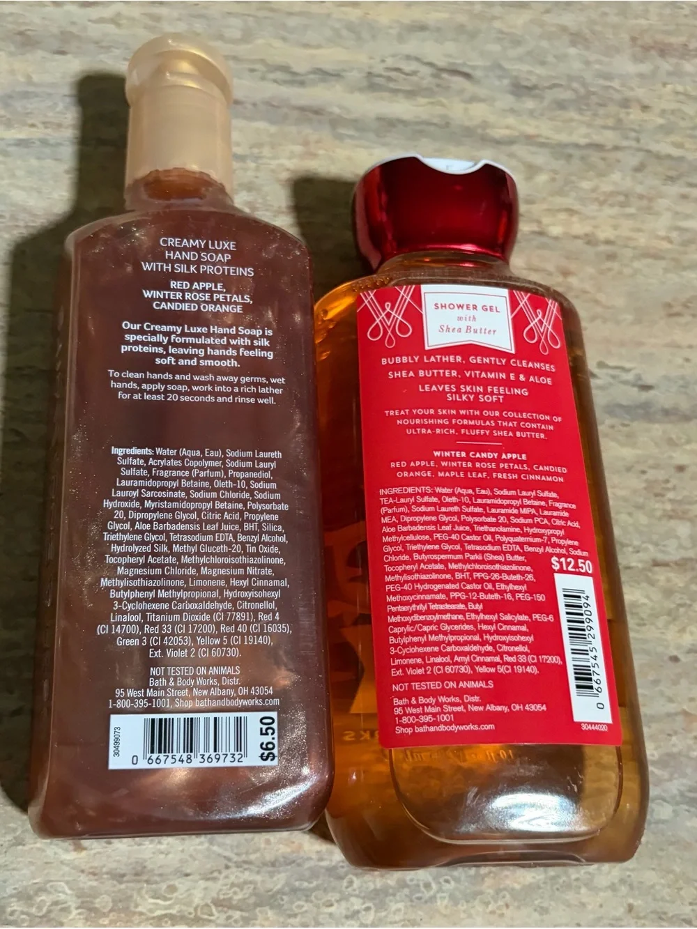 Bath & Body Works Winter Candy Apple Hand Soap & Shower Gel - Red